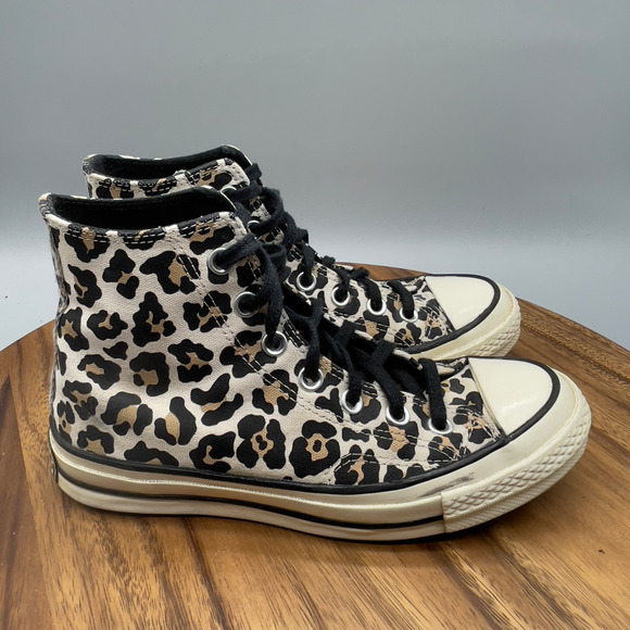 Converse Chuck 70 CTAS High Shoes Womens 6.5 Leopard Print Casual Skate Casual - Picture 1 of 8